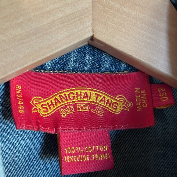 SHANGHAI TANG Embroidered Denim Jacket US2 fits as XS - Picture 5 of 9